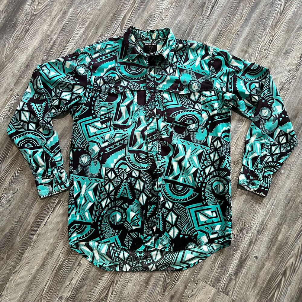 Vintage Frontier Series Long Sleeve Western Shirt XL Tall